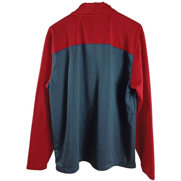 Ohio State Knit Shirt Mens Sz L Authentic Gray Red Quarter Zip Pullover Licensed - Picture 5 of 8